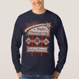 Happy Thanksgiving Gefühl gesegnet Retro-Zeichen T-Shirt