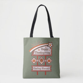 Happy Thanksgiving Gefühl gesegnet Retro-Zeichen Tasche