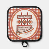 Happy Thanksgiving Gefühl gesegnet Retro-Zeichen Topflappen (Vorderseite)