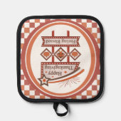 Happy Thanksgiving Gefühl gesegnet Retro-Zeichen Topflappen (Vorderseite)