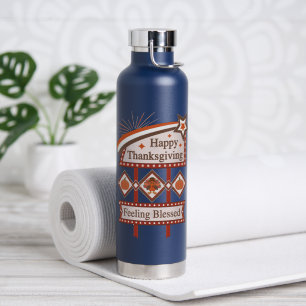 Happy Thanksgiving Gefühl gesegnet Retro-Zeichen Trinkflasche