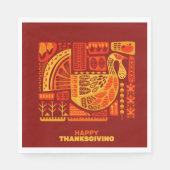 Happy Thanksgiving Geometric Abstrakt Luncheon Serviette (Vorderseite)