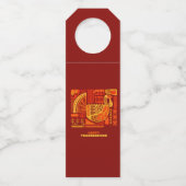 Happy Thanksgiving Geometric Abstrakt Orange Brown Flaschenanhänger (Vorderseite)