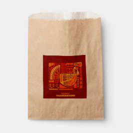 Happy Thanksgiving Geometric Abstrakt Orange Brown Geschenktütchen