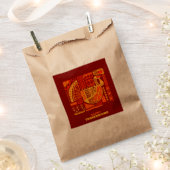 Happy Thanksgiving Geometric Abstrakt Orange Brown Geschenktütchen (Ausgeschnitten)