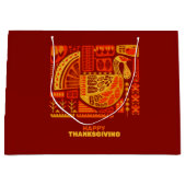 Happy Thanksgiving Geometric Abstrakt Orange Brown Große Geschenktüte (Vorderseite)