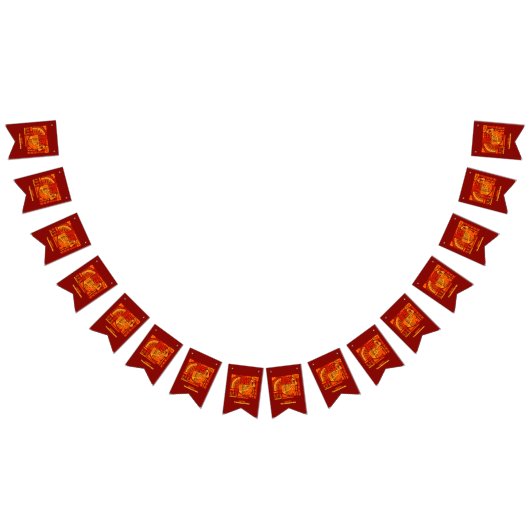 Happy Thanksgiving Geometric Abstrakt Orange Brown Wimpelkette (Alle)