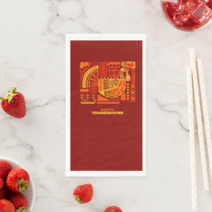 Happy Thanksgiving Geometric Abstrakt Serviette