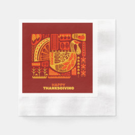 Happy Thanksgiving geometrischer Cocktail Serviette