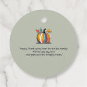 Happy Thanksgiving Geschenkanhänger (Rückseite)