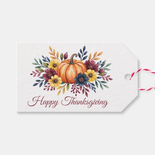 Happy Thanksgiving Geschenkanhänger (Vorderseite (Horizontal))