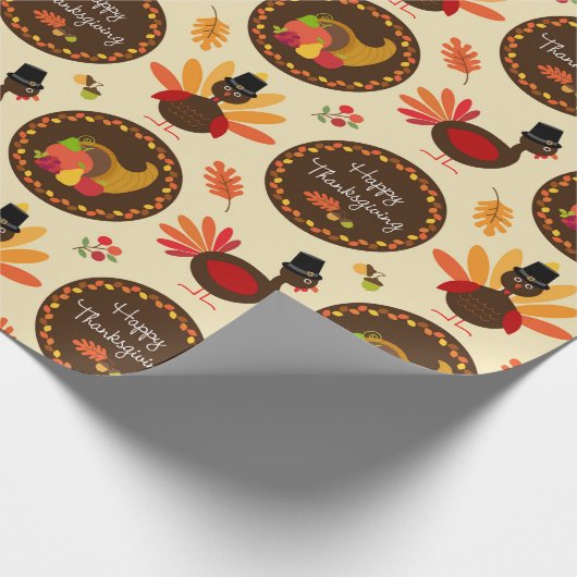 Happy Thanksgiving Geschenkpapier (Ecke)