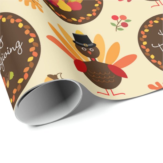 Happy Thanksgiving Geschenkpapier (Rolleneckpunkt)