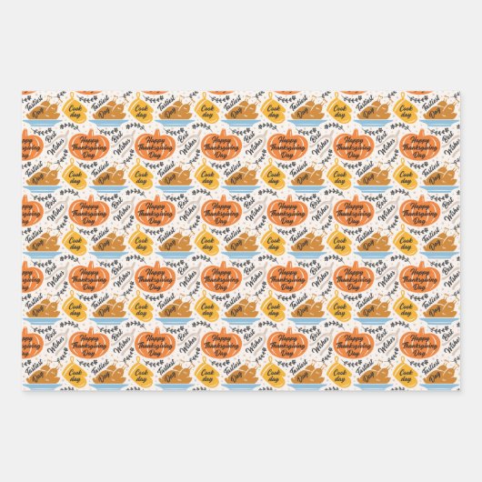 Happy Thanksgiving Geschenkpapier Set (Vorderseite 2)