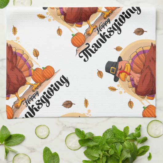 Happy Thanksgiving Geschirrtuch (Gefaltet)