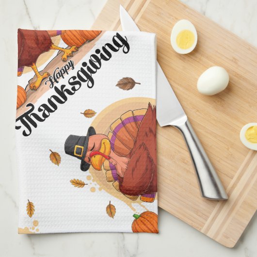 Happy Thanksgiving Geschirrtuch (Viertel Falte)