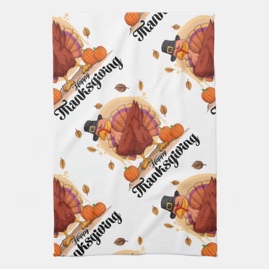 Happy Thanksgiving Geschirrtuch (Vertikal)