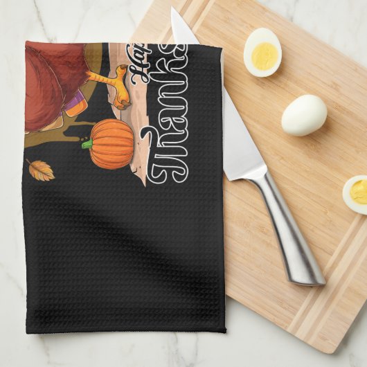 Happy Thanksgiving Geschirrtuch (Viertel Falte)