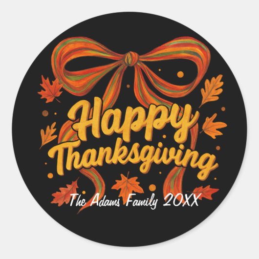 Happy Thanksgiving gift sticker (Vorderseite)