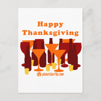 Happy Thanksgiving Glasses Feiertagspostkarte
