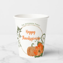 Happy Thanksgiving Glitzer Paper Cup Pappbecher