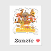 Happy Thanksgiving Gnome Aufkleber (Blatt)