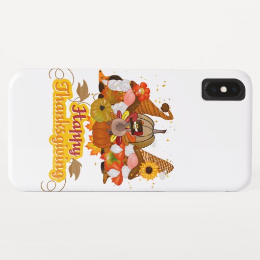 Happy Thanksgiving Gnome Case-Mate iPhone Hülle (Rückseite (Horizontal))