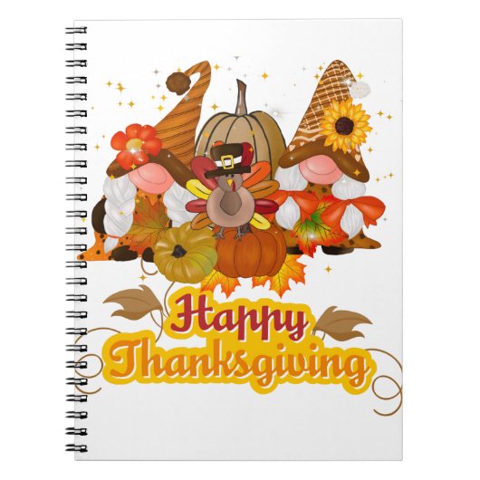Happy Thanksgiving Gnome Notizblock (Vorderseite)