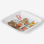Happy Thanksgiving Gnome Paper Plate Pappteller (Gewinkelt)
