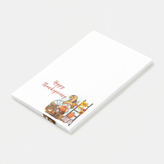 Happy Thanksgiving Gnome Post-it Notes Klebezettel (angewinkelt)