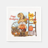 Happy Thanksgiving Gnome Serviette (Vorderseite)