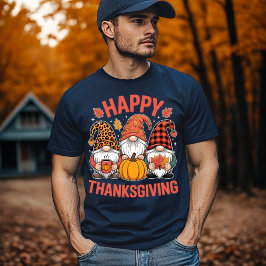 Happy Thanksgiving Gnomes Niedlich Coffee & Pumpki T-Shirt