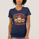 Happy Thanksgiving Gnomes Niedlich Coffee & Pumpki T-Shirt (Vorderseite)