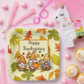Happy Thanksgiving Gnomes Pappteller (Party)