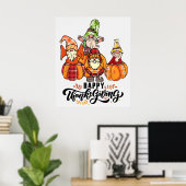 Happy Thanksgiving Gnomes Poster (Heimbüro)