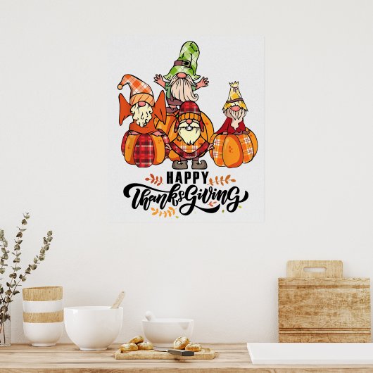 Happy Thanksgiving Gnomes Poster (Küche)