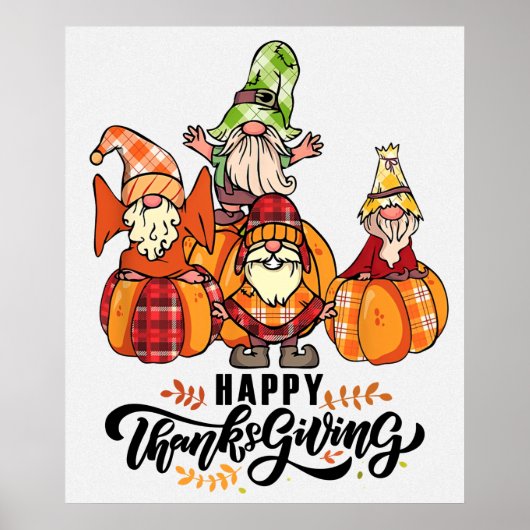 Happy Thanksgiving Gnomes Poster (Vorne)