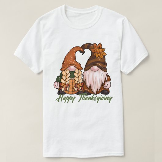 Happy Thanksgiving Gnomes T - Shirt (Design vorne)