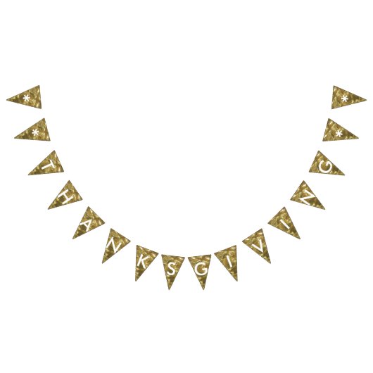 Happy Thanksgiving Gold White Shiny Glitzer Party Wimpelkette (Alle)