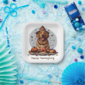 Happy Thanksgiving Golden Retriever Dog Pappteller (Party)