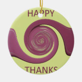 Happy Thanksgiving Golden Yellow whirl design.pnng Keramikornament (Vorne)