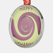 Happy Thanksgiving Golden Yellow whirl design.pnng Silbernes Ornament (Links)