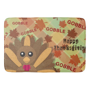Happy Thanksgiving Gooble Gooble Badematte