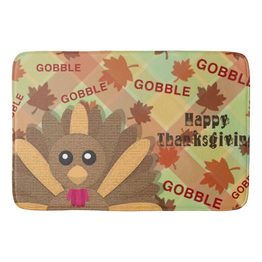 Happy Thanksgiving Gooble Gooble Badematte (Vorderseite)