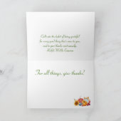 Happy Thanksgiving Gourd und Sonnenblume Feiertagskarte (Innenseite)