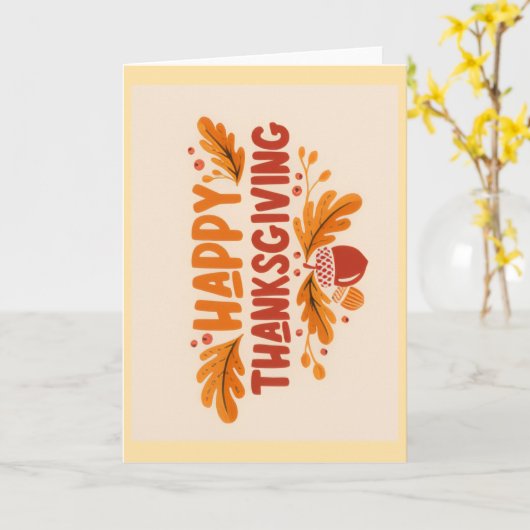 Happy Thanksgiving Greeting Card Karte (Gelbe Blume)