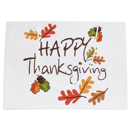 Happy Thanksgiving Große Geschenktüte (Vorderseite)