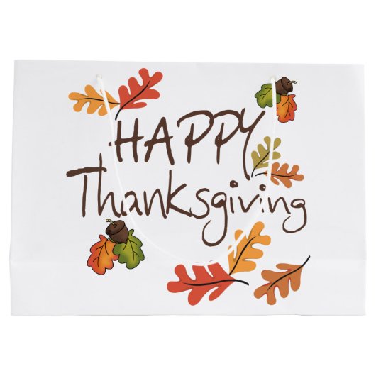 Happy Thanksgiving Große Geschenktüte (Rückseite)