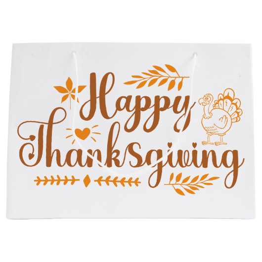 Happy Thanksgiving Große Geschenktüte (Vorderseite)
