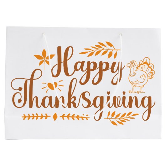 Happy Thanksgiving Große Geschenktüte (Rückseite)
